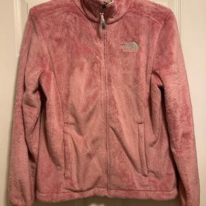 The North Face Women’s Ocito light pink furry jacket. Rare color. Size Medium